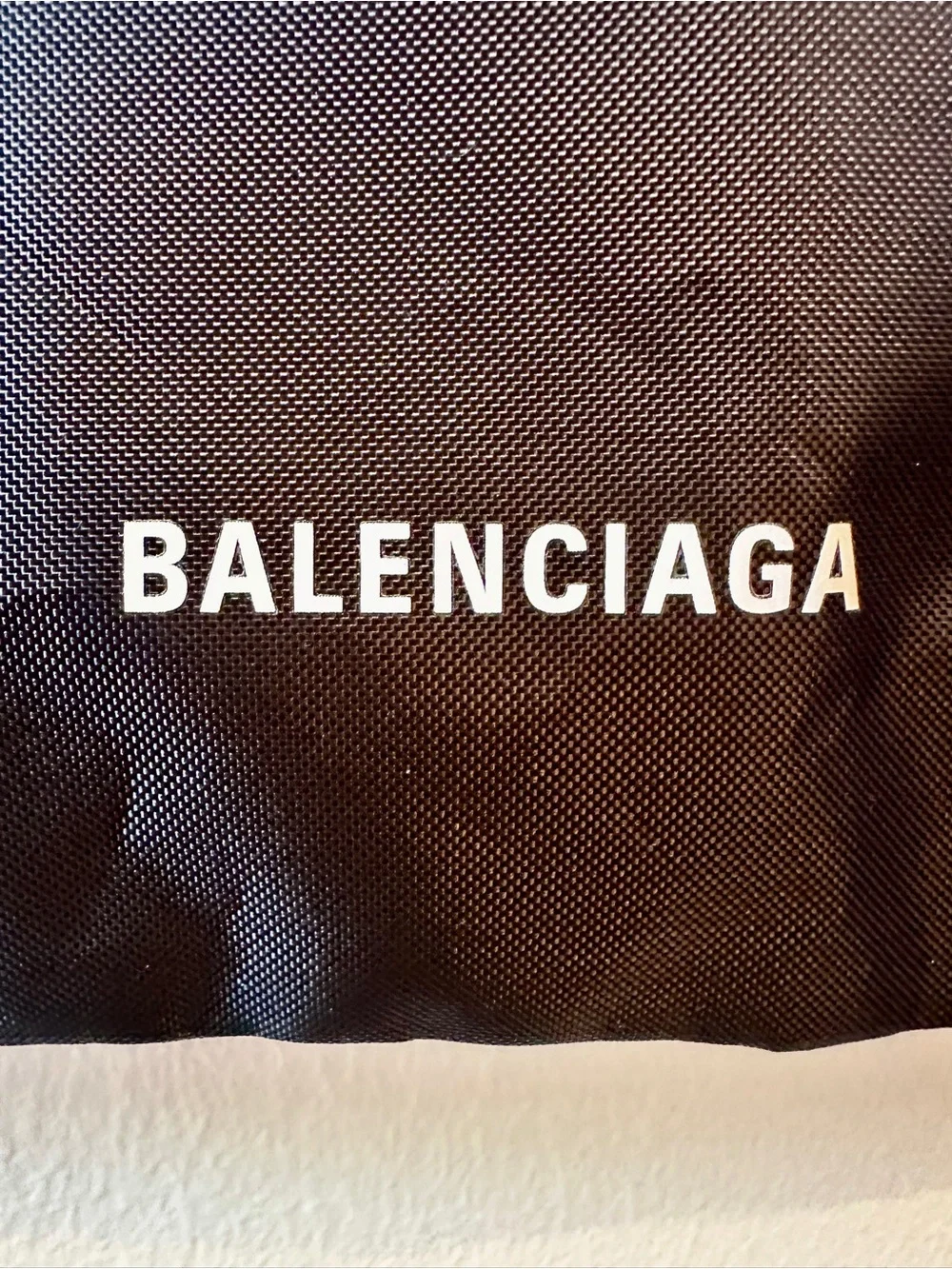 BALENCIAGA Black Drawstring Nylon Backpack Sack